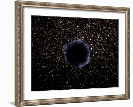 Artist's View of a Black Hole in a Globular Cluster-Stocktrek Images-Framed Photographic Print