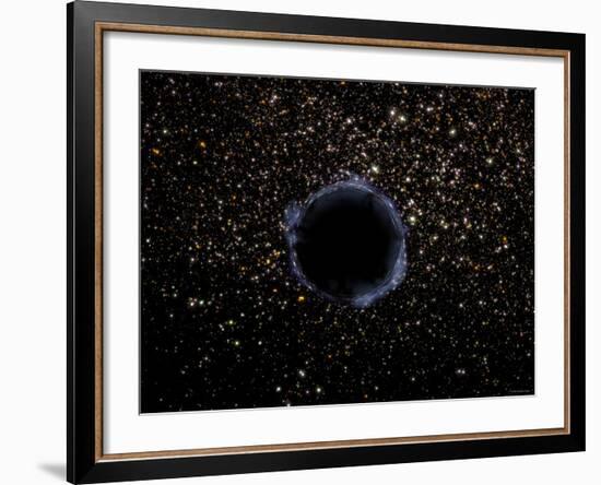 Artist's View of a Black Hole in a Globular Cluster-Stocktrek Images-Framed Photographic Print