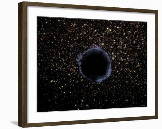 Artist's View of a Black Hole in a Globular Cluster-Stocktrek Images-Framed Photographic Print