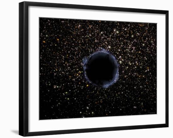 Artist's View of a Black Hole in a Globular Cluster-Stocktrek Images-Framed Photographic Print