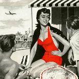 Red Hot Woman  - Saturday Evening Post "Leading Ladies", May 22, 1954 pg.83-Artist Unkown-Mounted Giclee Print