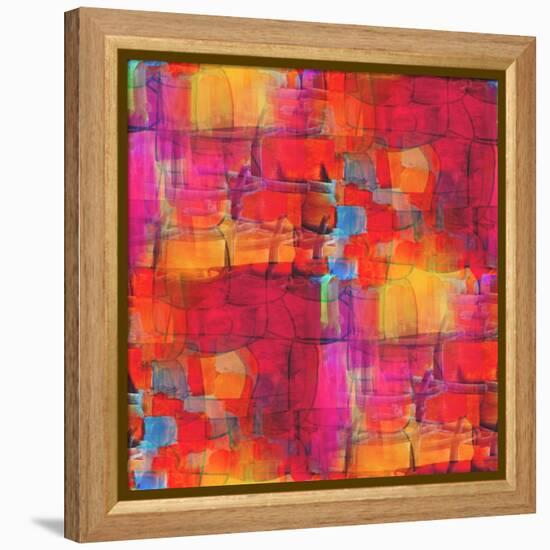 Artist Watercolor Yellow Red Purple Background,-maxim ibragimov-Framed Stretched Canvas