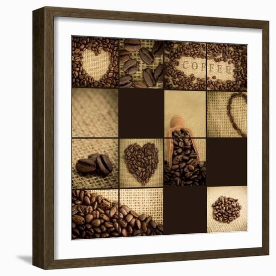 Artistic Collage Of Coffee Beans-Wavebreak Media Ltd-Framed Premium Giclee Print