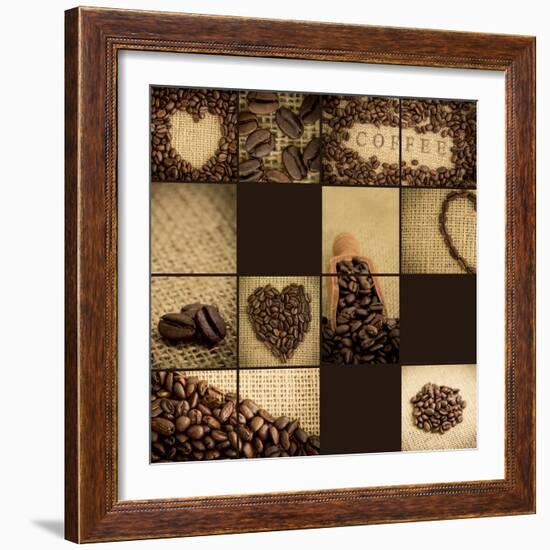 Artistic Collage Of Coffee Beans-Wavebreak Media Ltd-Framed Premium Giclee Print