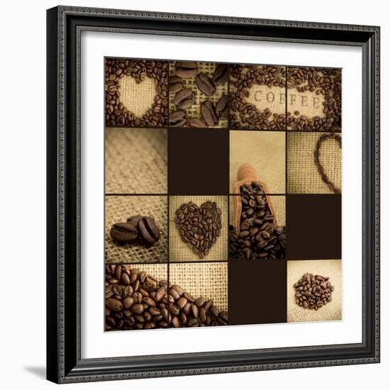 Artistic Collage Of Coffee Beans-Wavebreak Media Ltd-Framed Premium Giclee Print