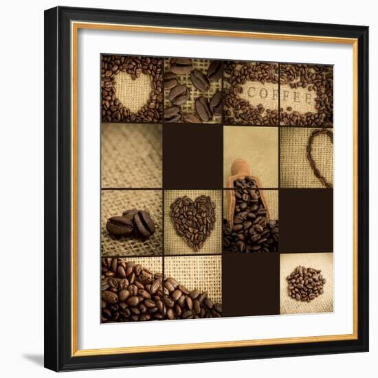 Artistic Collage Of Coffee Beans-Wavebreak Media Ltd-Framed Premium Giclee Print