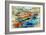 Artistic Picture In Painting Style - Boats In Naples Port-Maugli-l-Framed Art Print