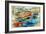 Artistic Picture In Painting Style - Boats In Naples Port-Maugli-l-Framed Art Print