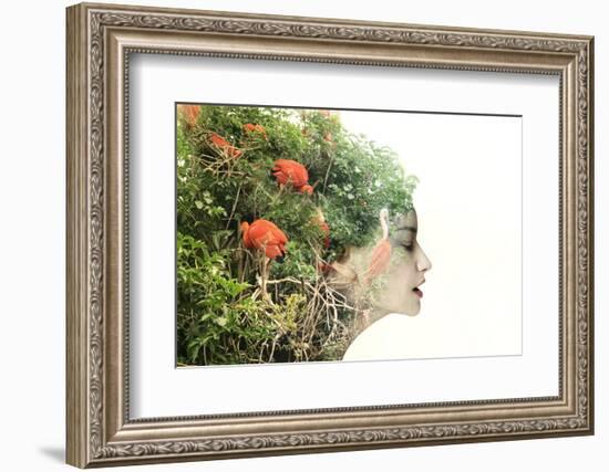 Artistic Surreal Female Profile in a Metamorphosis with Nature-Valentina Photos-Framed Photographic Print