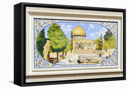 Artistic Tile Mosaic, Bridge Pillar, 'Al Qasba', Entertainment District, Emirate of Sharjah-Axel Schmies-Framed Premier Image Canvas