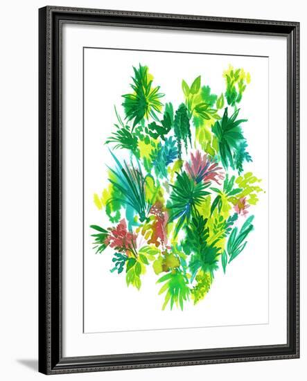 Artistic Watercolor Flowers. Tropical Elements.-rosapompelmo-Framed Art Print