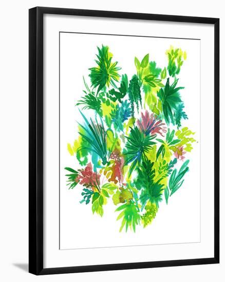 Artistic Watercolor Flowers. Tropical Elements.-rosapompelmo-Framed Art Print