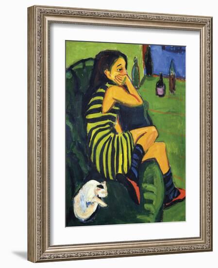 Artistin Marcella, 1910-Ernst Ludwig Kirchner-Framed Premium Giclee Print