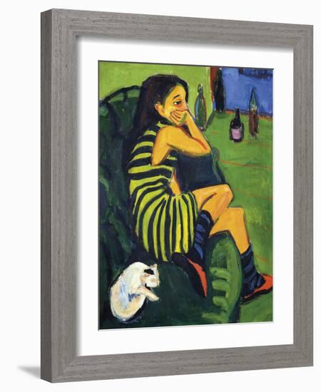 Artistin Marcella, 1910-Ernst Ludwig Kirchner-Framed Premium Giclee Print