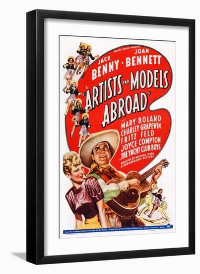 Artists and Models Abroad, Joan Bennett, Jack Benny, 1938-null-Framed Art Print
