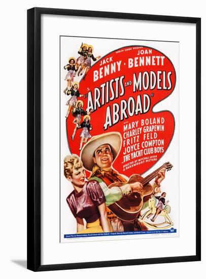 Artists and Models Abroad, Joan Bennett, Jack Benny, 1938-null-Framed Art Print