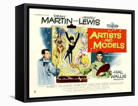 Artists and Models, UK Movie Poster, 1955-null-Framed Stretched Canvas