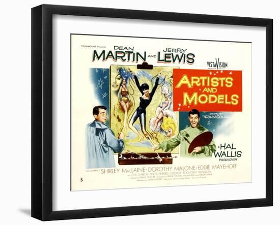 Artists and Models, UK Movie Poster, 1955-null-Framed Art Print