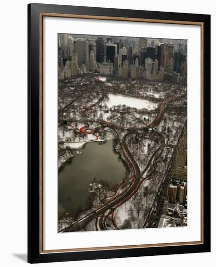 Artists Christo and Jeanne-Claude's the Gates Wind Their Way Through Central Park in New York-null-Framed Photographic Print