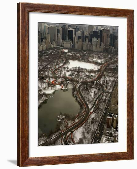 Artists Christo and Jeanne-Claude's the Gates Wind Their Way Through Central Park in New York-null-Framed Photographic Print