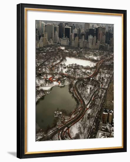 Artists Christo and Jeanne-Claude's the Gates Wind Their Way Through Central Park in New York-null-Framed Photographic Print