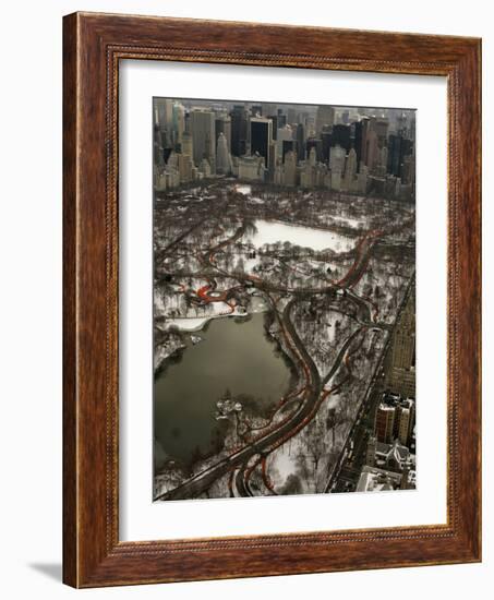 Artists Christo and Jeanne-Claude's the Gates Wind Their Way Through Central Park in New York-null-Framed Photographic Print