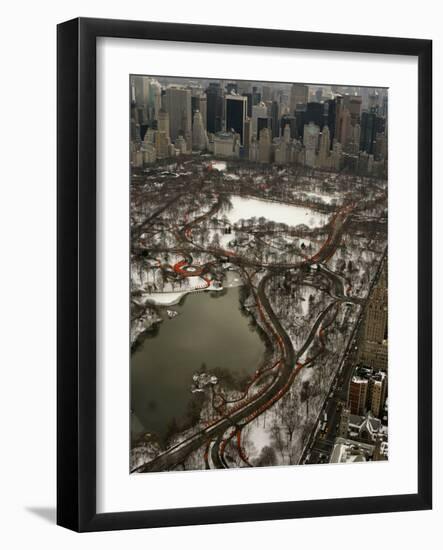 Artists Christo and Jeanne-Claude's the Gates Wind Their Way Through Central Park in New York-null-Framed Photographic Print