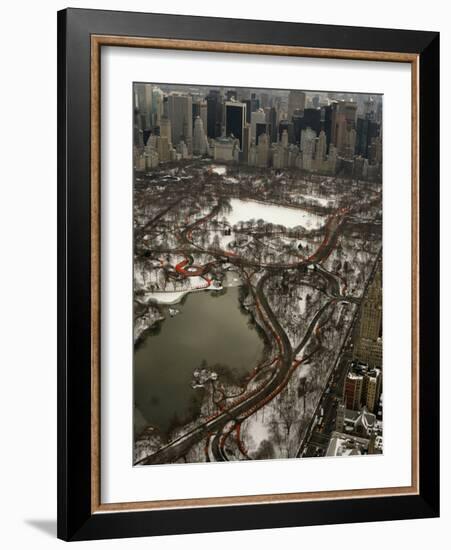 Artists Christo and Jeanne-Claude's the Gates Wind Their Way Through Central Park in New York-null-Framed Photographic Print