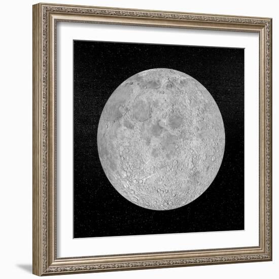 Artists Concept of a Full Moon in the Universe at Night-null-Framed Art Print