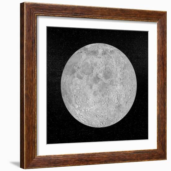 Artists Concept of a Full Moon in the Universe at Night-null-Framed Art Print