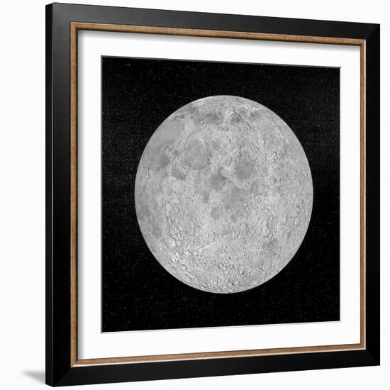 Artists Concept of a Full Moon in the Universe at Night-null-Framed Art Print