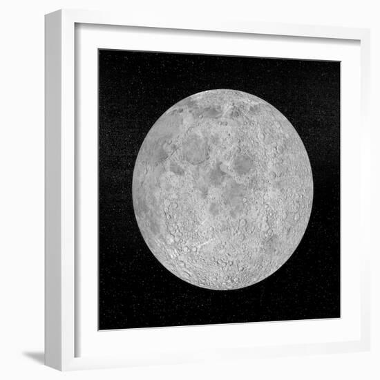 Artists Concept of a Full Moon in the Universe at Night-null-Framed Art Print