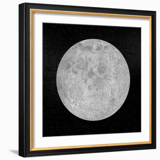 Artists Concept of a Full Moon in the Universe at Night-null-Framed Art Print