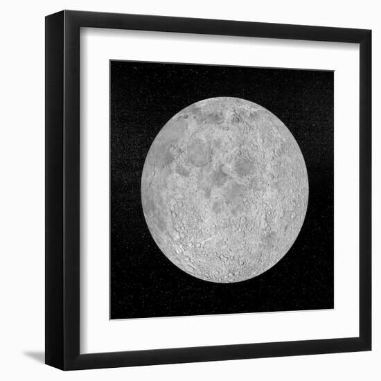 Artists Concept of a Full Moon in the Universe at Night-null-Framed Art Print