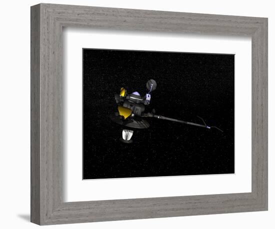 Artists Concept of the Galileo Spacecraft in Orbit-null-Framed Premium Giclee Print