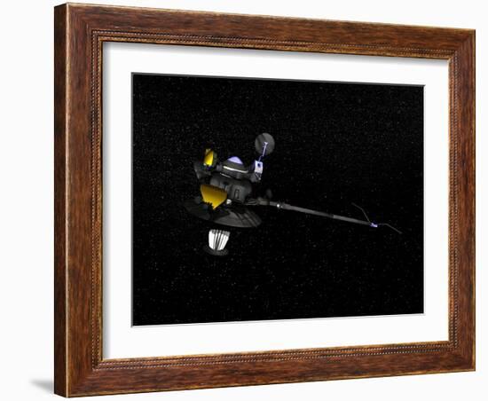 Artists Concept of the Galileo Spacecraft in Orbit-null-Framed Art Print