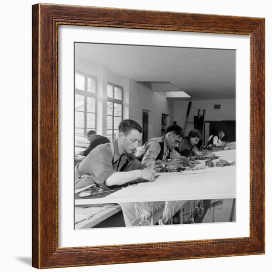 Artists Designing Aubusson Tapestry Weaving in France, 1946-David Scherman-Framed Photographic Print