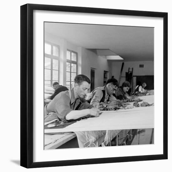 Artists Designing Aubusson Tapestry Weaving in France, 1946-David Scherman-Framed Photographic Print