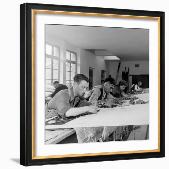 Artists Designing Aubusson Tapestry Weaving in France, 1946-David Scherman-Framed Photographic Print