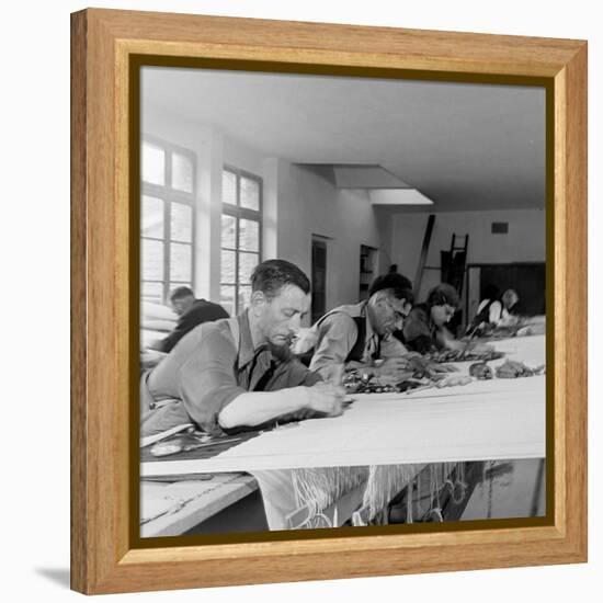 Artists Designing Aubusson Tapestry Weaving in France, 1946-David Scherman-Framed Premier Image Canvas