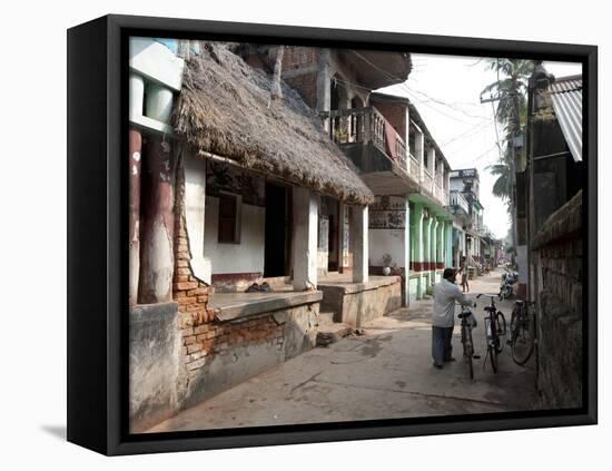 Artists Houses with Thatched Roofs in Main Street of Artists' Village, Raghurajpur, Orissa, Inda-Annie Owen-Framed Premier Image Canvas