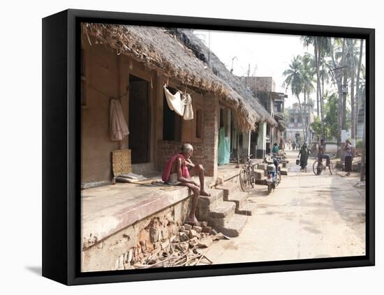 Artists Houses with Thatched Roofs in Main Street of Artists' Village, Raghurajpur, Orissa, Inda-Annie Owen-Framed Premier Image Canvas