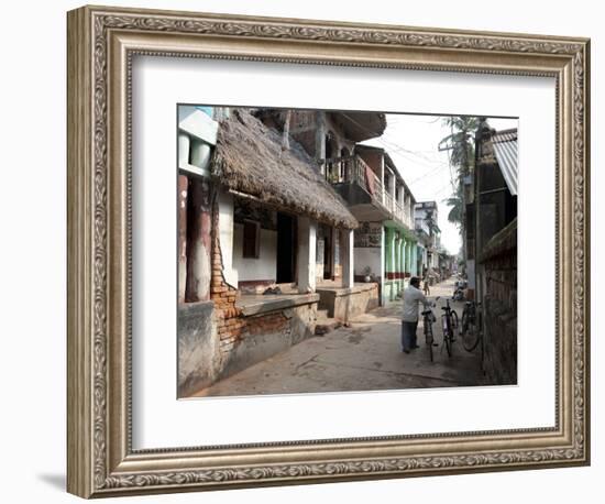 Artists Houses with Thatched Roofs in Main Street of Artists' Village, Raghurajpur, Orissa, Inda-Annie Owen-Framed Photographic Print