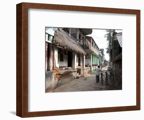 Artists Houses with Thatched Roofs in Main Street of Artists' Village, Raghurajpur, Orissa, Inda-Annie Owen-Framed Photographic Print