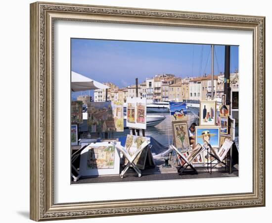 Artists' Paintings for Sale, St. Tropez, Var, Cote d'Azur, French Riviera, Provence, France-J Lightfoot-Framed Photographic Print