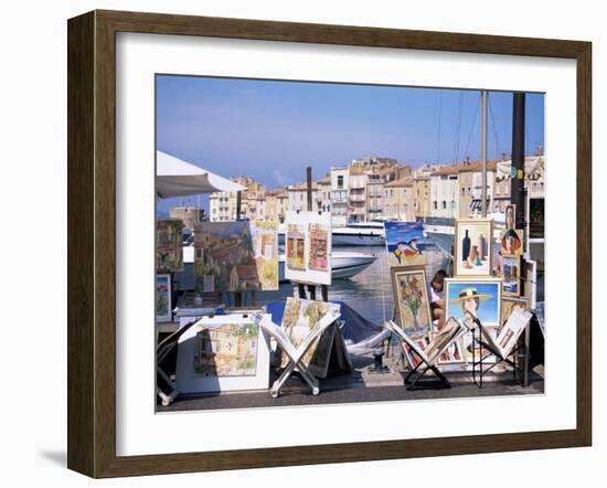 Artists' Paintings for Sale, St. Tropez, Var, Cote d'Azur, French Riviera, Provence, France-J Lightfoot-Framed Photographic Print