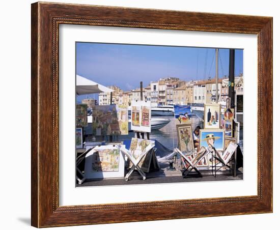 Artists' Paintings for Sale, St. Tropez, Var, Cote d'Azur, French Riviera, Provence, France-J Lightfoot-Framed Photographic Print