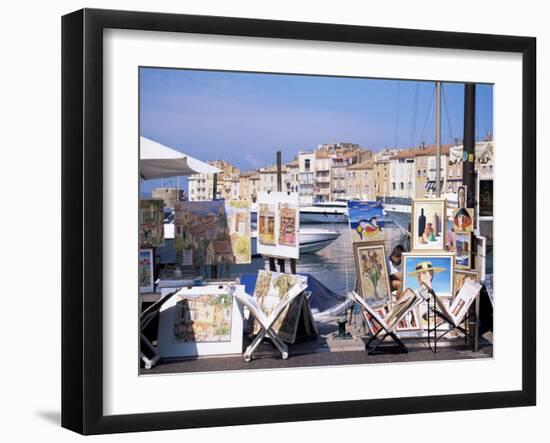 Artists' Paintings for Sale, St. Tropez, Var, Cote d'Azur, French Riviera, Provence, France-J Lightfoot-Framed Photographic Print