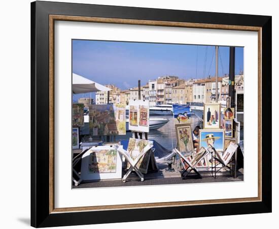 Artists' Paintings for Sale, St. Tropez, Var, Cote d'Azur, French Riviera, Provence, France-J Lightfoot-Framed Photographic Print