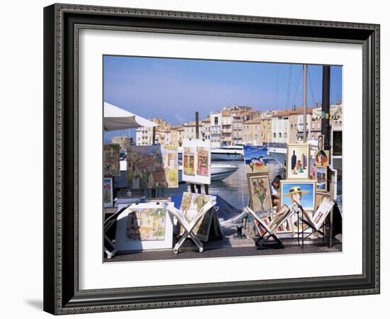 Artists' Paintings for Sale, St. Tropez, Var, Cote d'Azur, French Riviera, Provence, France-J Lightfoot-Framed Photographic Print